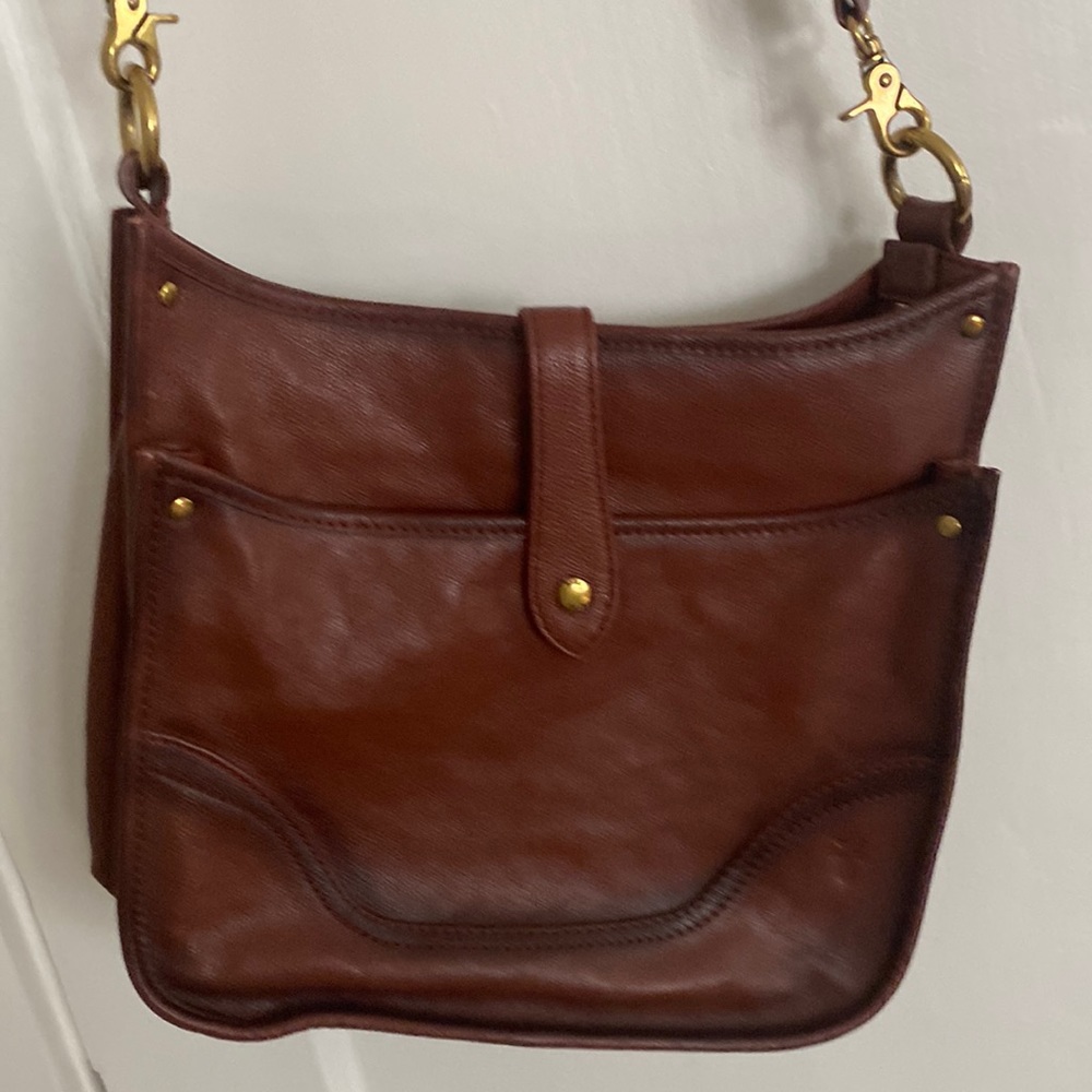 FRYE NORTH SOUTH COGNAC CROSSBODY